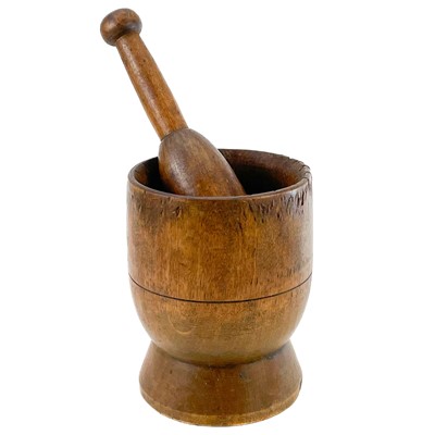 Lot 103 - A treen pestle and mortar.