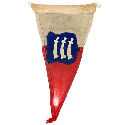 Lot 213 - A WW II Essex regiment aerial pennant.